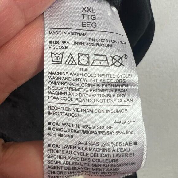 Old Navy Women's Pants Plus Size XXL Black High Rise Straight Linen-Blend - Picture 7 of 9